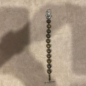 Silpada 925 Floral Bronzite Beaded Bracelet